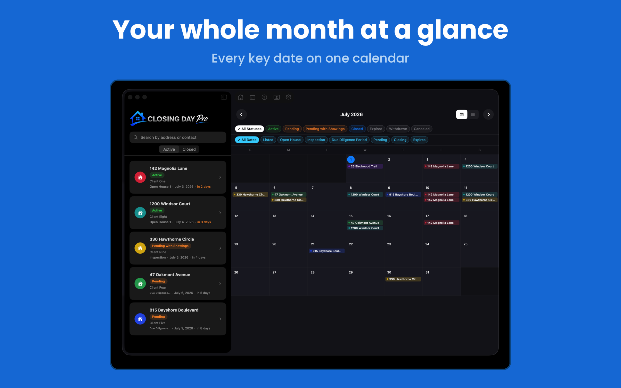 Calendar view